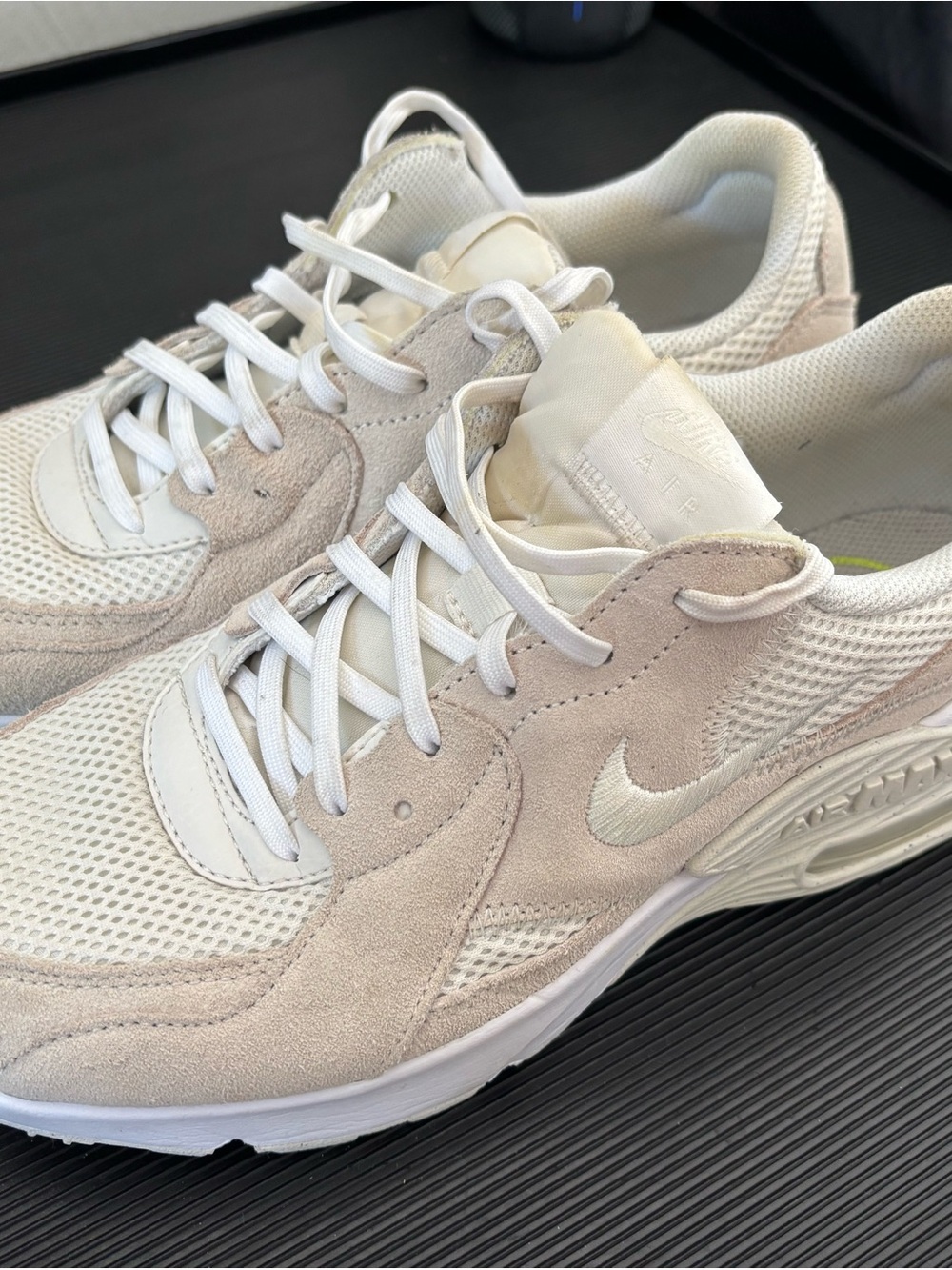 Nike Off-White and Beige Suede Mesh Sneakers